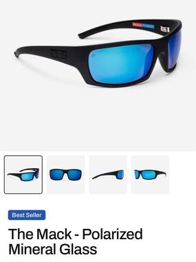 The Mack Polarized Sunglasses - Black Frame with Blue Mirrored Lenses